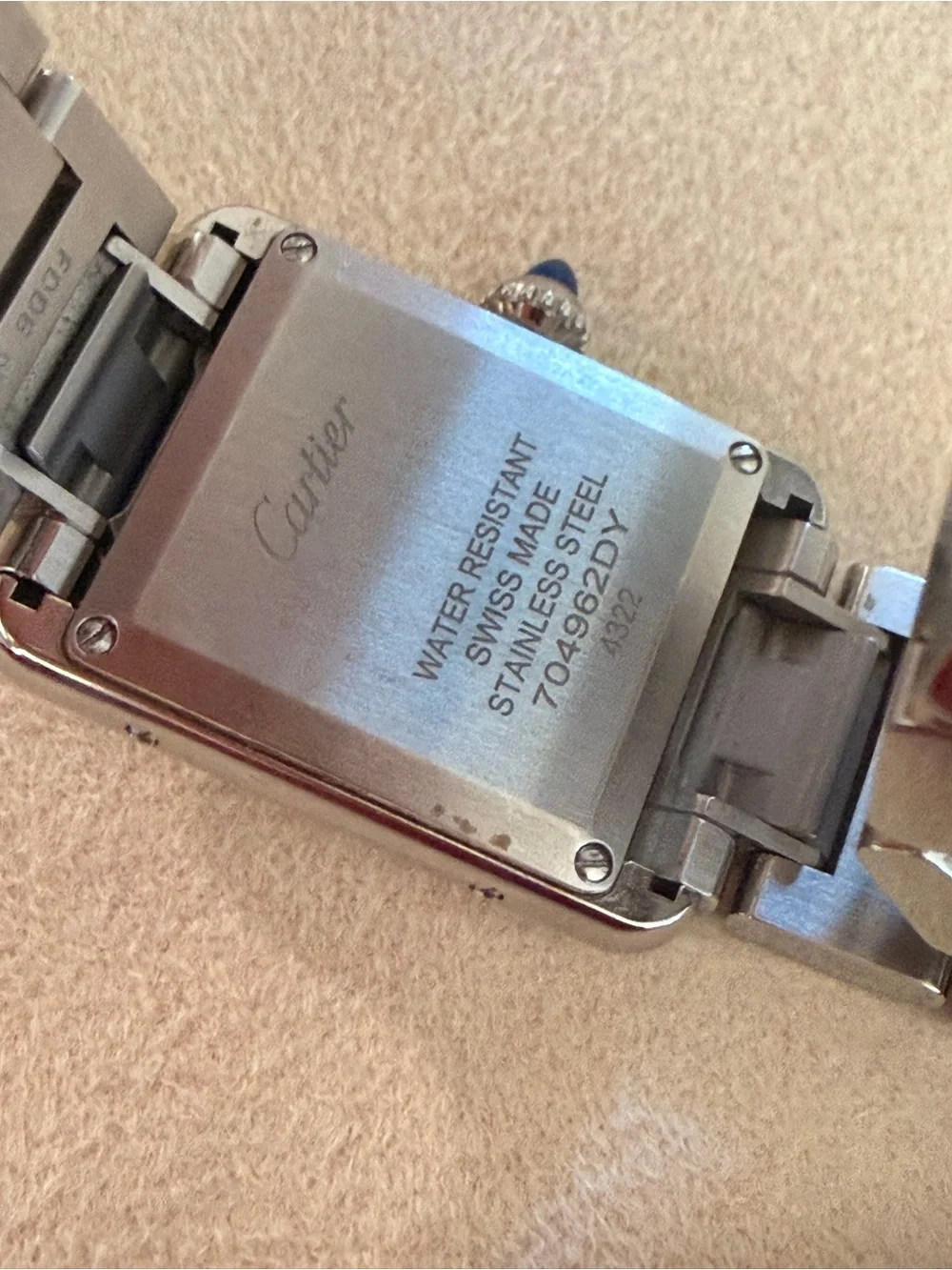 Cartier Tank Must De Cartier Watch Small Silver Roman Dial Steel Watch Ref 4322
